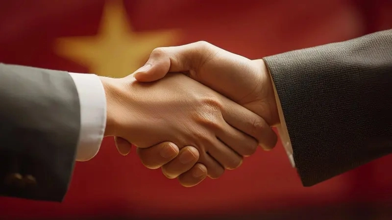 Business handshake symbolizing cooperation